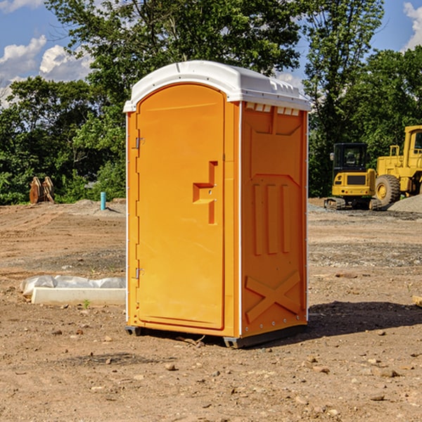 how often are the portable restrooms cleaned and serviced during a rental period in Trimble OH